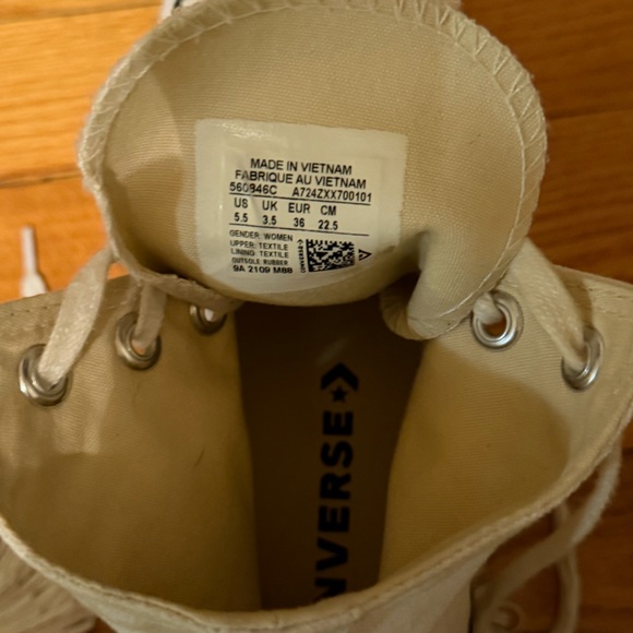 Converse white platform hi top sneakers women’s size 5.5 - Picture 6 of 6